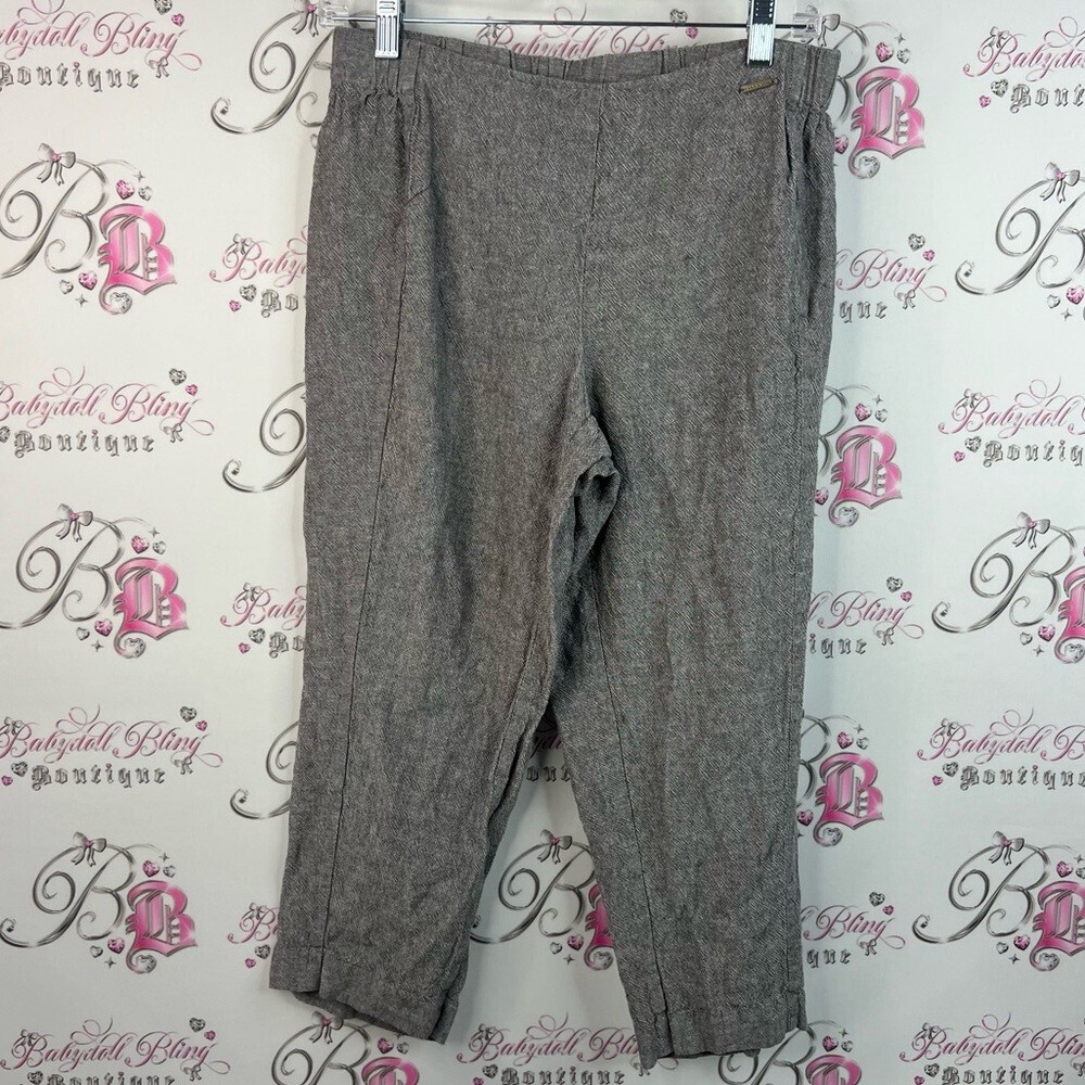 Anne Klein capri pants grey cropped Capris heathered grey silver white black